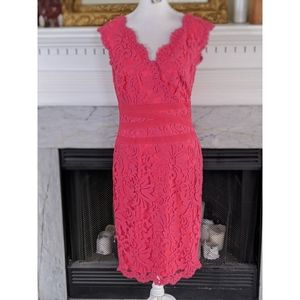 Tadashi Shoji Pink Lace Sheath Dress 10